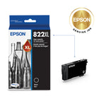 Epson - T822 Cartouche d'encre - Grande capacité - Noir-Manipulation sans souci - impressions résistantes au maculage, à la décolouration et à l’eau