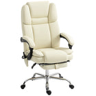 Vinsetto - Fauteuil de bureau exécutif avec massage - blanc-Six points de massage vibrants avec 3 modes, 3 intensités et minuterie