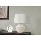 Monarch Specialties - Luminaire - 20 po H Lampe De Table - Béton Crème - Abat-Jour Ivoire / Crème - Moderne-Munie d'un cordon transparent de 5 pieds, cette lampe utilise un interrupteur rotatif pour maintenir une seule ampoule (non incluse) pour une puissance maximale de 100w/120v, éclairant facilement les coins sombres