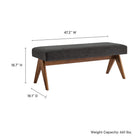Modway - Lyra 47" Tissu tapis Banc - Gris foncé-47 pouces