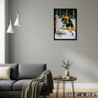 Bobby Orr 20x29 Bruins Action-V - Toile encadree - 22" x 31"-Prêt à accrocher - livré entièrement assemblé