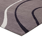 Modway - Therese Tourbillon abstrait Tapis de 5 pi l x 8 pi L - Noir charbon et ivoire-Dessous du tissu de jute adhéré