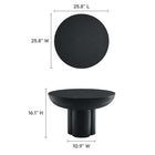 Modway - Caspian Béton rond Table basse - Noir-Revêtement de béton