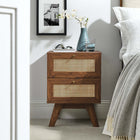 Modway - Soma 2 tiroirs Table de chevet, Noyer-MDF et panneau de particules