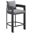Modway - Tahoe Terrasse extérieure Aluminium pour patio Tabouret de comptoir - 36,5 po - Gris-Cadre en aluminium