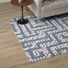 Modway - Nahia Labyrinthe géométrique Tapis de 5 pi l x 8 pi L - Ivoire gris clair et bleu ciel-Protéger les planchers de la circulation ou des meubles