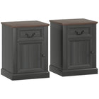 HOMCOM - Table d’appoint - noir - lot de 2-Livré en lot de deux, idéal pour une disposition symétrique ou séparée 