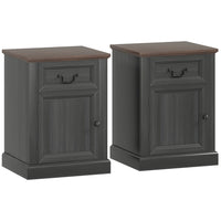 HOMCOM - Table d’appoint - noir - lot de 2-Livré en lot de deux, idéal pour une disposition symétrique ou séparée 