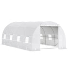 Outsunny - Serre tunnel de jardin 20 pi x 10 pi x 7 pi pour arrière-cour-Façon idéale d’allonger votre saison de culture et de protéger les plantes  
