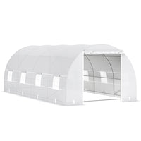 Outsunny - Serre tunnel de jardin 20 pi x 10 pi x 7 pi pour arrière-cour-Façon idéale d’allonger votre saison de culture et de protéger les plantes  
