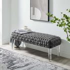 Modway - Prologue Tissé Performance Velvet Ottoman - Gris-Pieds en acrylique