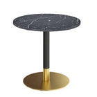 Plata Import - Table de salle à manger ronde Ruby de - Noir-Détails en or brossé