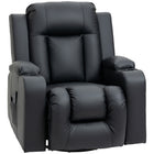 HOMCOM - Fauteuil inclinable massant à vibrations 8 points pour salon - noir-Zones ciblées dans le dos, les lombaires, les cuisses et les jambes. Réglez 8 modes de massage et une durée de massage de 15 min à 30 min 