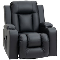 HOMCOM - Fauteuil inclinable massant à vibrations 8 points pour salon - noir-Zones ciblées dans le dos, les lombaires, les cuisses et les jambes. Réglez 8 modes de massage et une durée de massage de 15 min à 30 min 