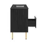 Modway - Chaucer 48" Vanité de salle de bain à un seul lavabo - Noir noir-Assemblée requise