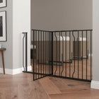 PawHut - 30"- 57" Barrière Extra Large pour Chien avec Système de Verrouillage Double - Noir-Couleur : Noir