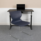 Flash Furniture - Chaise empilable marine à dossier complet de la série HERCULES, cadre enduit de poudre grise, paquet de 5-Garantie à vie limitée sur le cadre