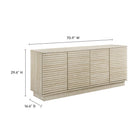 Modway - Render 70 po Faux travertin Meuble de télévision pour meuble de buffet, Travertin-Portes à lattes