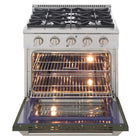Kucht - 30 po Série KNG Cuisinière Pro Style au gaz naturel - Acier inoxydable/Vert olive-Comparable aux cuisines professionnelles, cette cuisinière est équipée d’un four à convection de 22 000 BTU et d’un gril de 10 000 BTU