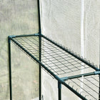 Outsunny serre à pied 73 po L x 47 po l x 75 po H avec porte enroulable et 4 étagères, blanc-4 panneaux grillagés offrant un espace suffisant pour le stockage des plantes et leur permettre de bien respirer  
