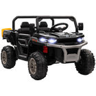 Aosom - voiture électrique 2 places 12v 7ah pour enfants utv - noir-Conception à deux places pour partager le plaisir de conduire avec des amis 