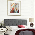 Modway - Terisa Tissu rembourré Tête de lit King, Gris-Touffage profond en bouton