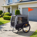 PawHut - Remorque pour chien à vélo, chariot pour chien pour bicyclette avec pieds de support-Deux roues de Φ 51 cm absorbent les chocs pour des trajets en douceur 