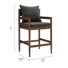 Modway - Remington Tabouret de comptoir - Charbon de bois-Siège rembourré en mousse