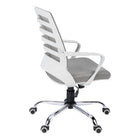 Monarch Specialties - 7225 Chaise De Bureau Multi-Position- Blanc/Meche Gris/-Le siège pivotant à 360 degrés et la base à 5 branches en métal chromé avec roulettes à capuchon offrent la mobilité, tandis qu'un mécanisme réglable en hauteur avec contrôle d'inclinaison / verrouillage permet d'optimiser la chaise pour la personne assise