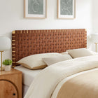 Modway - Sparta Tissage Cuir végane Tête de lit Queen, Brun naturel-Ossature en bois
