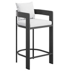 Modway - Tahoe Terrasse extérieure Aluminium pour patio Chaise de bar - 44,5 po - Blanc-Cadre en aluminium