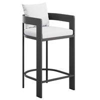 Modway - Tahoe Terrasse extérieure Aluminium pour patio Chaise de bar - 44,5 po - Blanc-Cadre en aluminium