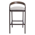 Zuo - Troy Tabouret de bar - Gris tourterelle/Espresso - Ensemble de 2-Tissu polyester douillet