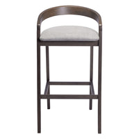 Zuo - Troy Tabouret de bar - Gris tourterelle/Espresso - Ensemble de 2-Tissu polyester douillet