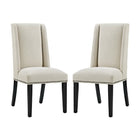 Modway - Baron Tissu Chaise à manger Ensemble de 2 - Beige-Fauteuil d’appoint moderne élégant