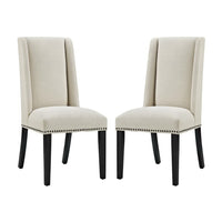 Modway - Baron Tissu Chaise à manger Ensemble de 2 - Beige-Fauteuil d’appoint moderne élégant
