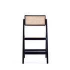 Manhattan Comfort - Lot de 2 chaises pliantes de salle à manger Pullman 46 cm style industriel chic, noir et cannage naturel-Hauteur d’assise : 45 cm avec une capacité de poids de 125 kg