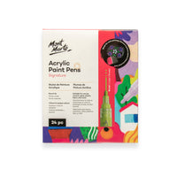 Mont Marte - Feutres acryliques Signature - Pointe large - Assortis - Lot de 24-Pointe large et épaisse: Les pointes larges sont idéales pour les remplissages importants, les traits épais et les lettrages qui se démarquent sur les projets artistiques et artisanaux