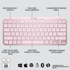 Logitech - MX Keys Mini Minimaliste Clavier Sans Fil Illuminé - USB-C - Rose-Dimensions: 0.8"H x 11.6"W x 5.2"D