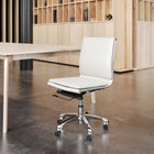 Zuo - Lider Plus Armless Chaise de bureau - Blanc-Supporte jusqu'à 285 lb