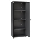Manhattan Comfort - Armoire de garage moderne Fortress 77 cm (30,3 po) - gris charbon-Supports muraux inclus pour la durabilité du produit