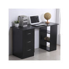 HOMCOM - Bureau d'ordinateur avec rangement - 47,25 po L x 19,25 po l x 28,5 po H - noir-Couleur : Noir 