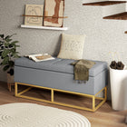 HOMCOM - Banc ottoman de rangement rembourré à dessus rabattable - gris-Couleur : Gris 