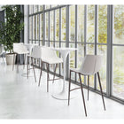 Zuo - Magnus Tabouret de bar - Blanc/Noyer - Ensemble de 2-Assemblage requis