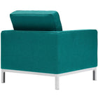 Modway - Loft Tissu rembourré Fauteuil - Sarcelle-Housse de coussin amovible à fermeture éclair