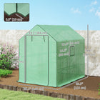 Outsunny - Serre de jardin à entrée directe avec 3 niveaux et 12 étagères, blanc-Bordures ourlées renforçant la bâche et aidant à prévenir les déchirures  
