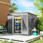 Abri de jardin Outsunny 8,5' x 6' avec lucarne - Gris-Sa construction robuste en acier galvanisé garantit une grande durabilité.
