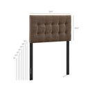 Modway - Emily Tissu tapis Tête de lit jumelée, Moka-Touffage de boutons