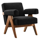 Modway - Lyra Tissu Boucle Fauteuil - Noir - Ensemble de 2-Tissu boucle Tissu Rembourrage