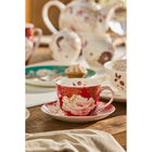 Maxwell & Williams Tasse et soucoupe Kimono Rouge 300 ml - Pack de 2-Tablescape élégamment raffiné sans effort : parfait pour superposer et créer une expérience de repas sophistiquée